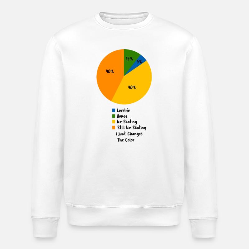 Eislauf-Leben Pie-Chart Eiskunstläufer - Stanley/Stella Unisex Bio-Sweatshirt ROLLER - Weiß
