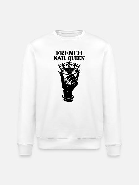 French Nail Queen Cosmetic Manicure - Stanley/Stella ROLLER Unisex Organic Sweatshirt - white