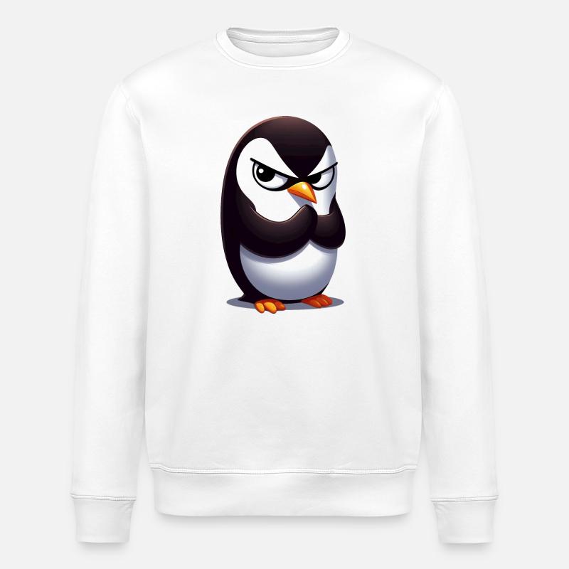 Penguin Funny Animals - Stanley/Stella ROLLER Unisex Organic Sweatshirt - white