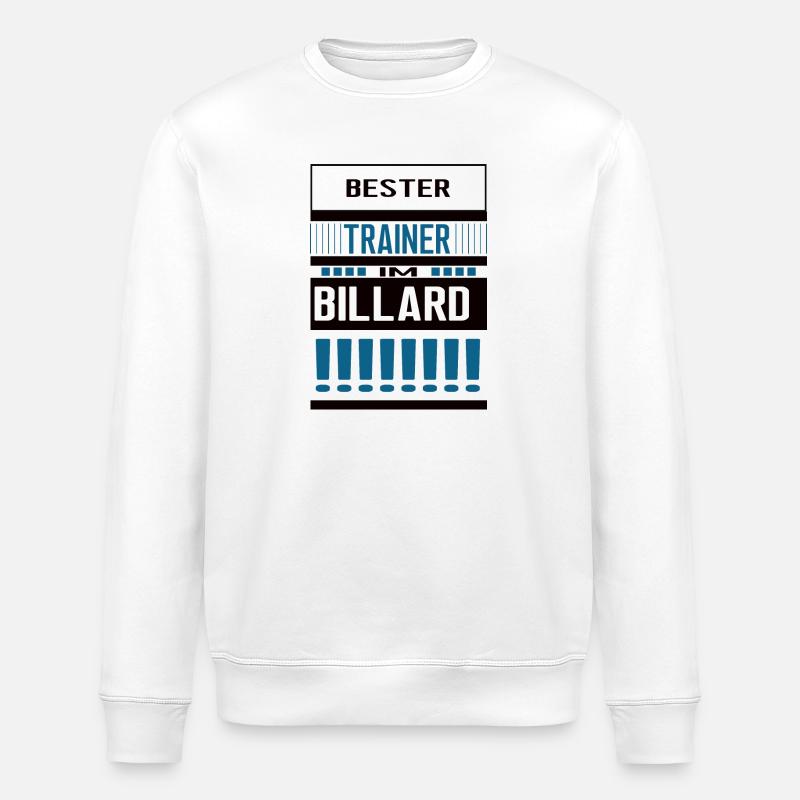 Billard Trainer Bester Billardtrainer Team - Stanley/Stella Unisex Bio-Sweatshirt ROLLER - Weiß