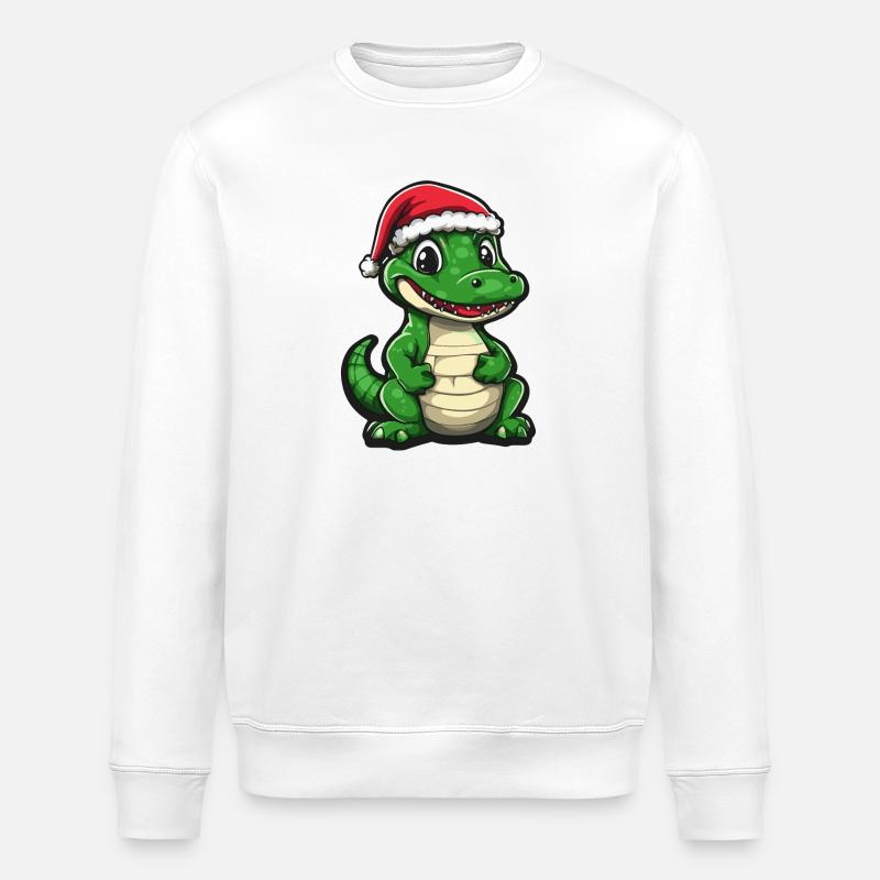 Alligator Weihnachten - Stanley/Stella Unisex Bio-Sweatshirt ROLLER - Weiß