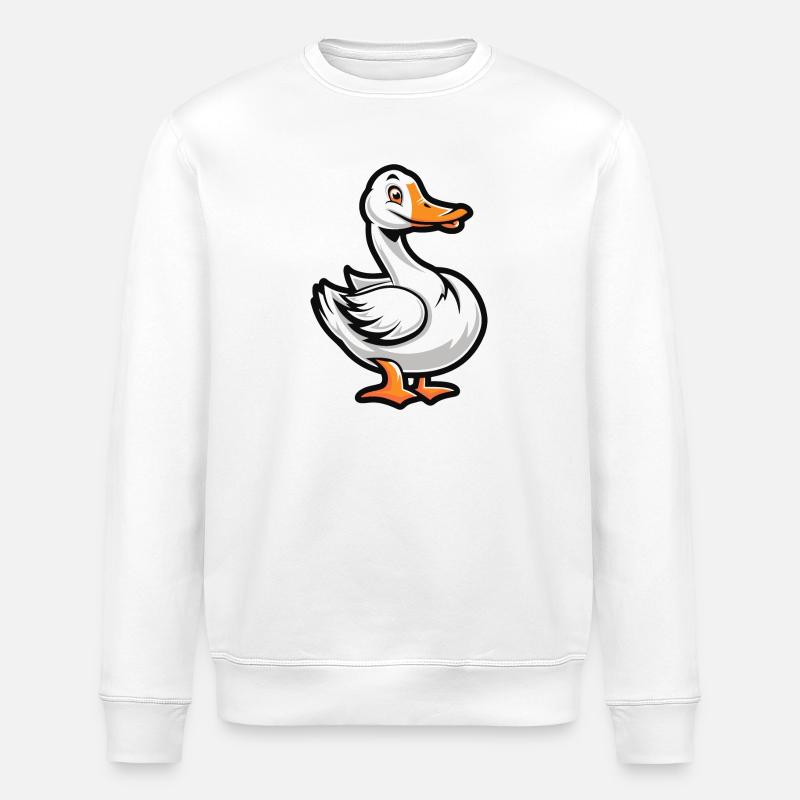Gans Comic - Stanley/Stella Unisex Bio-Sweatshirt ROLLER - Weiß