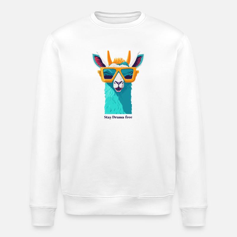 Retro-Lama-Revolte - Stanley/Stella Unisex Bio-Sweatshirt ROLLER - Weiß