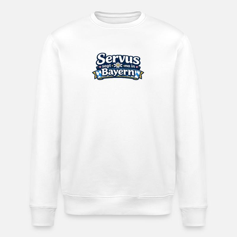 Servus in Bayern Grußdesign - Stanley/Stella Unisex Bio-Sweatshirt ROLLER - Weiß