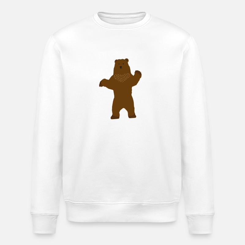 bear - Stanley/Stella ROLLER Unisex Organic Sweatshirt - white