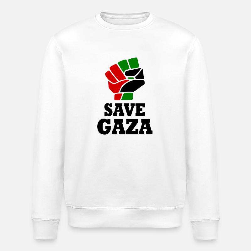 Save gaza - Sweat bio ROLLER Stanley/Stella Unisexe - blanc