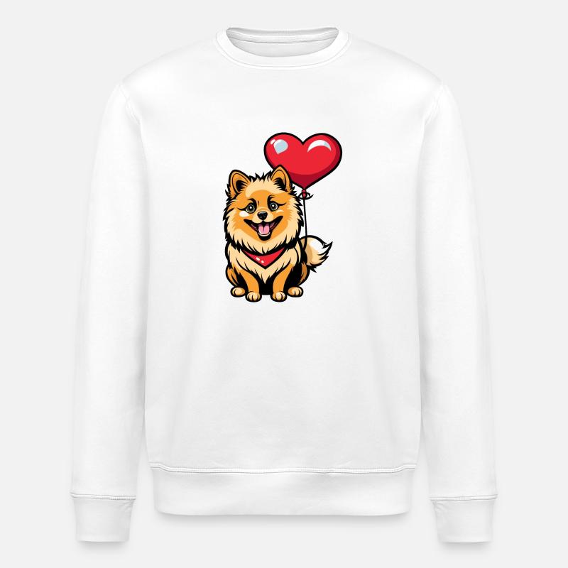 Cœur de Poméranie - Saint-Valentin - Sweat bio ROLLER Stanley/Stella Unisexe - blanc