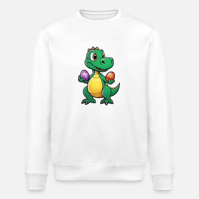 Dinosaur Easter Eggs Easter - Stanley/Stella ROLLER Unisex Organic Sweatshirt - white