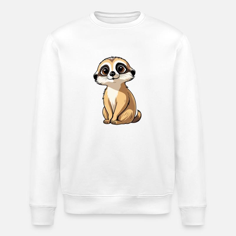 Erdmännchen Niedlich Illustration - Stanley/Stella Unisex Bio-Sweatshirt ROLLER - Weiß