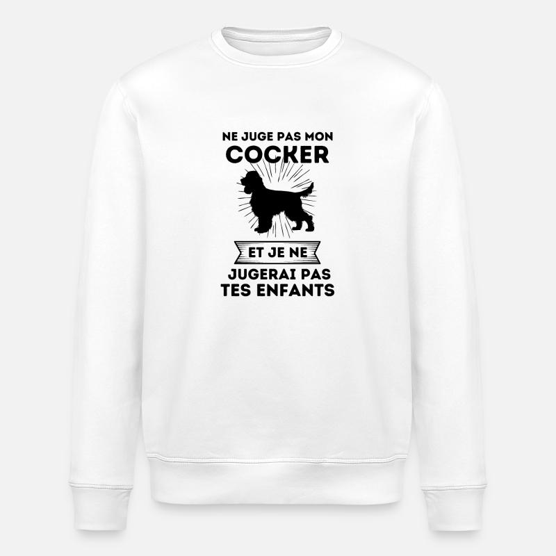 chien de race cocker 2 - Sweat bio ROLLER Stanley/Stella Unisexe - blanc