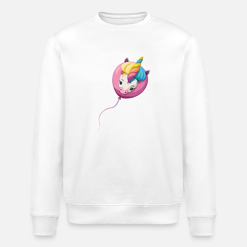 Einhorn Ballon - Stanley/Stella Unisex Bio-Sweatshirt ROLLER - Weiß