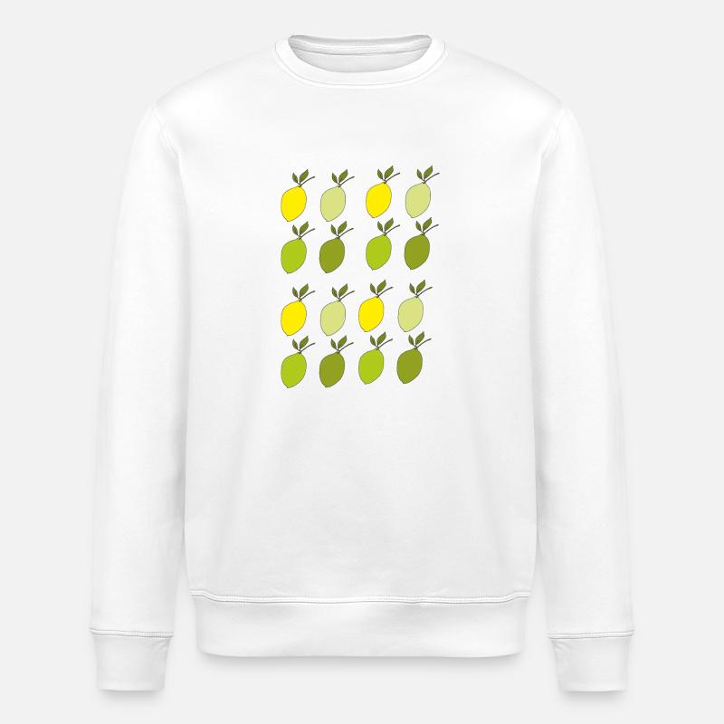 Lemon Pattern - Stanley/Stella ROLLER Unisex Organic Sweatshirt - white