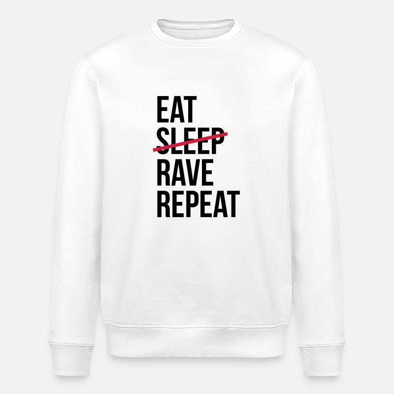Eat Rave Repeat - Stanley/Stella Unisex Bio-Sweatshirt ROLLER - Weiß