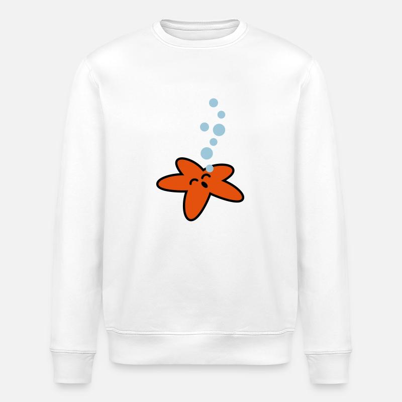 seestern_3c - Stanley/Stella Unisex Bio-Sweatshirt ROLLER - Weiß