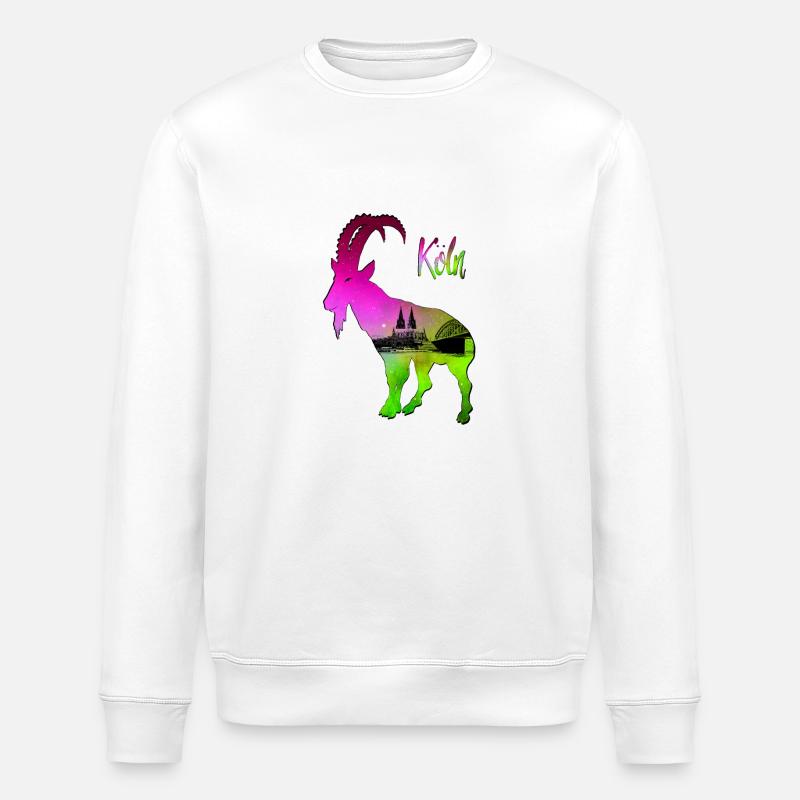 Geissbock Hennes Köln - Stanley/Stella Unisex Bio-Sweatshirt ROLLER - Weiß