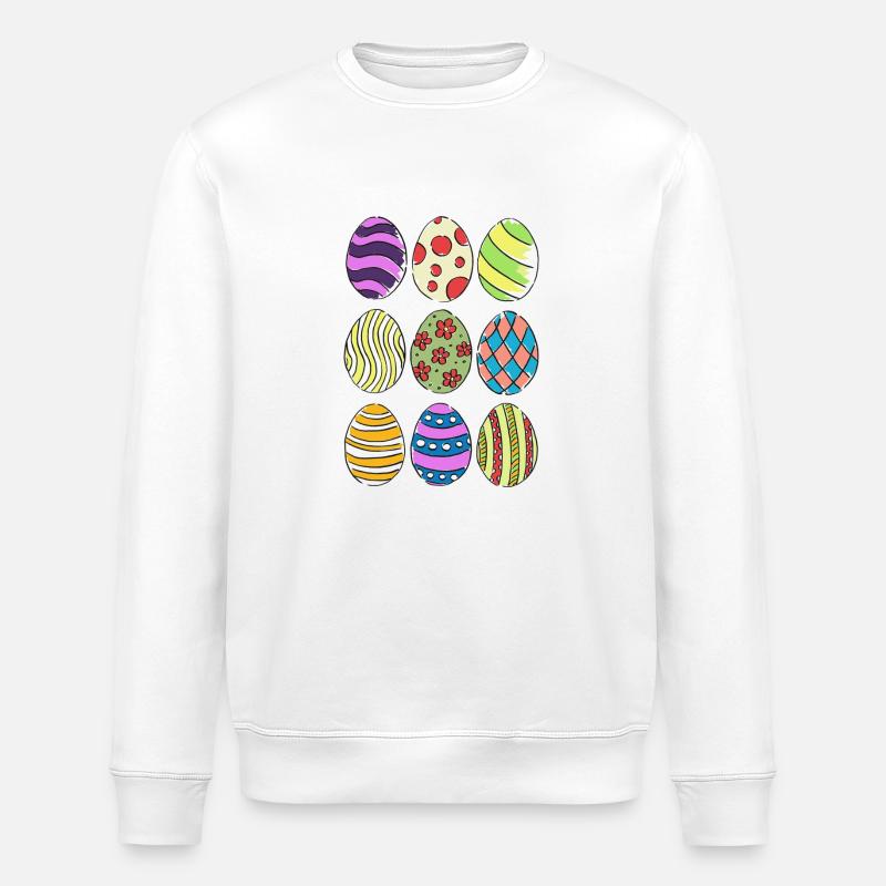 Easter eggs - Stanley/Stella ROLLER Unisex Organic Sweatshirt - white