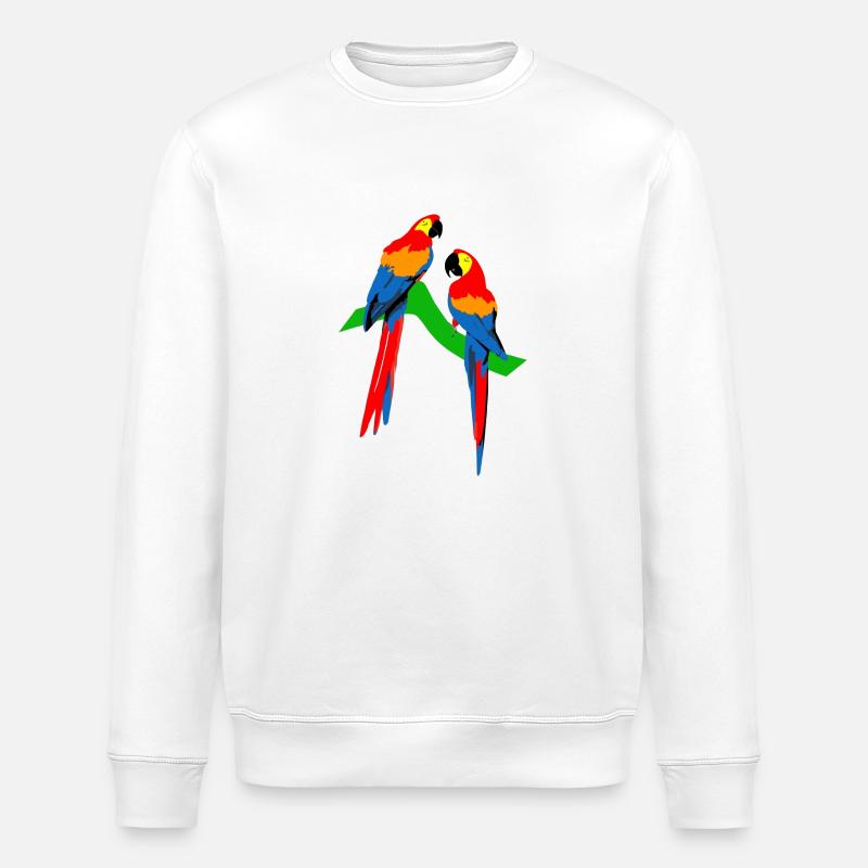 Papageie - Stanley/Stella Unisex Bio-Sweatshirt ROLLER - Weiß