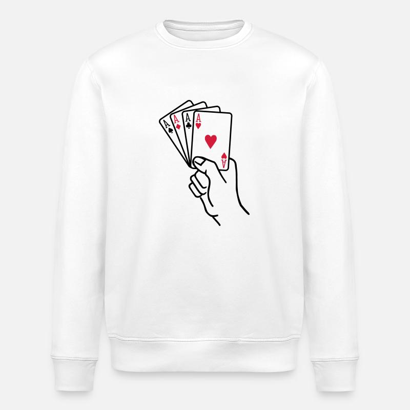 Poker - Sweat bio ROLLER Stanley/Stella Unisexe - blanc