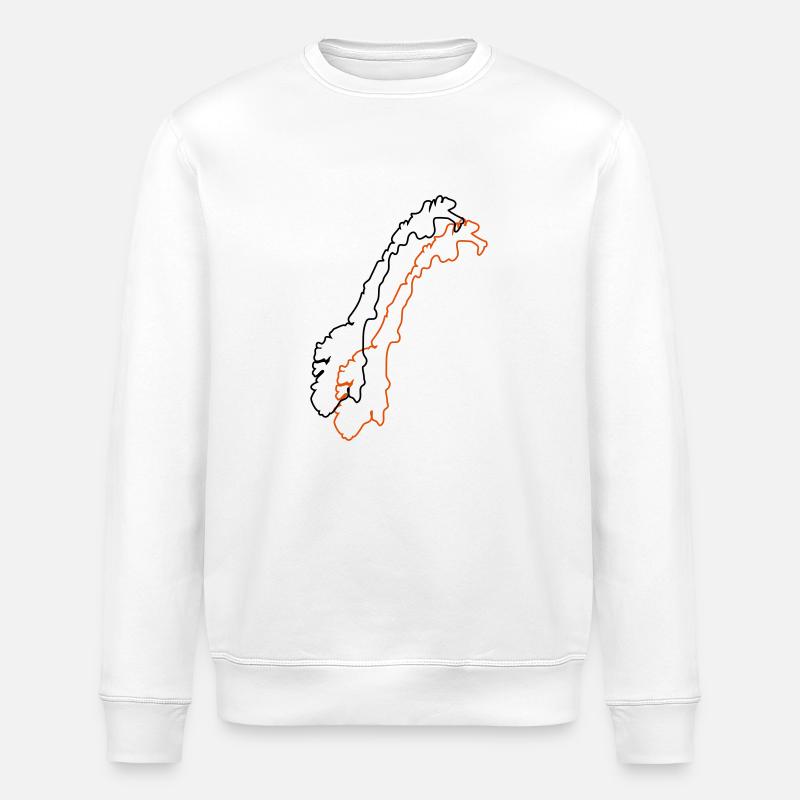 norway map - Stanley/Stella Unisex Bio-Sweatshirt ROLLER - Weiß