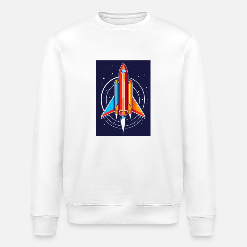 Fusée conquête spatiale - Sweat bio ROLLER Stanley/Stella Unisexe - blanc