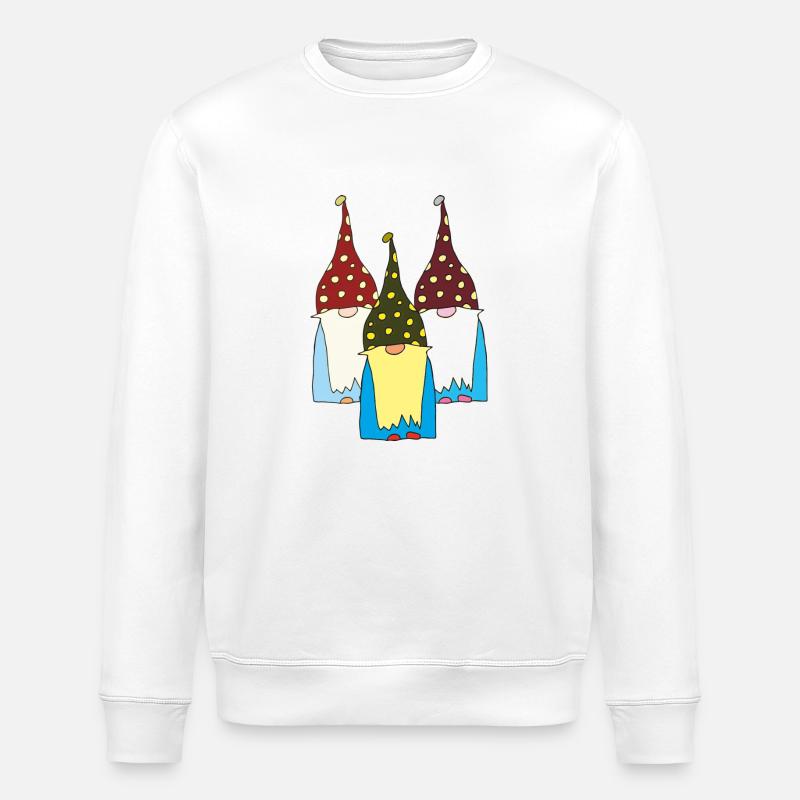 Gnome Dwarfs 3-fold - Stanley/Stella ROLLER Unisex Organic Sweatshirt - white