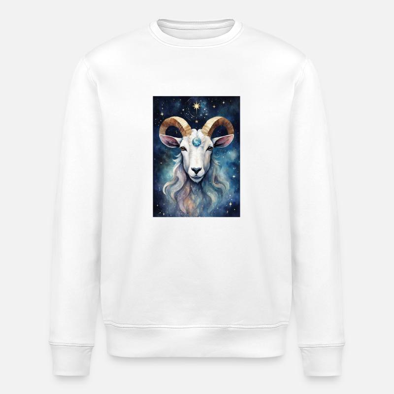 Sternzeichen Steinbock02 - Stanley/Stella Unisex Bio-Sweatshirt ROLLER - Weiß