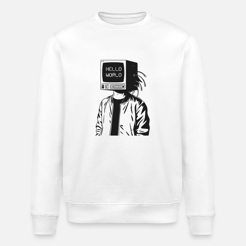 Computer Head 2.0 - Stanley/Stella ROLLER Unisex Organic Sweatshirt - white