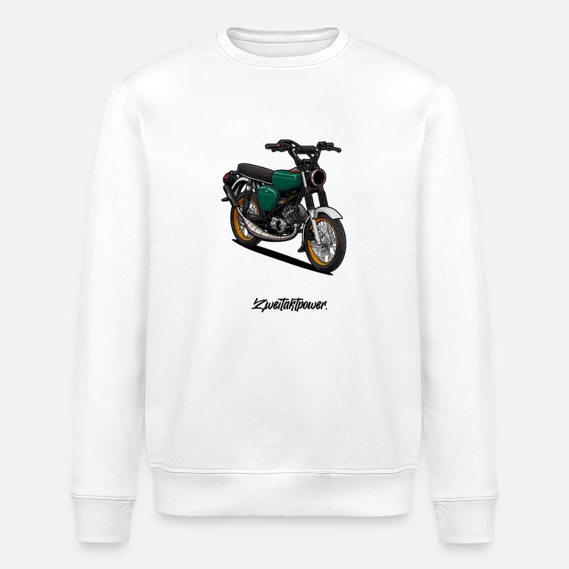 S51 (vert) // Illustration - Sweat bio ROLLER Stanley/Stella Unisexe - blanc