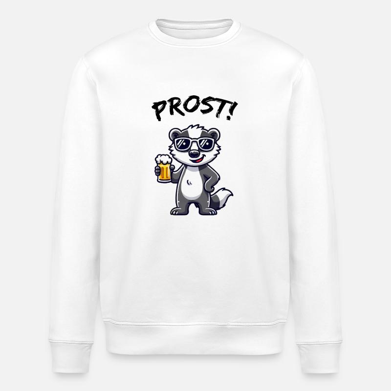 dachs bier prost - Stanley/Stella Unisex Bio-Sweatshirt ROLLER - Weiß