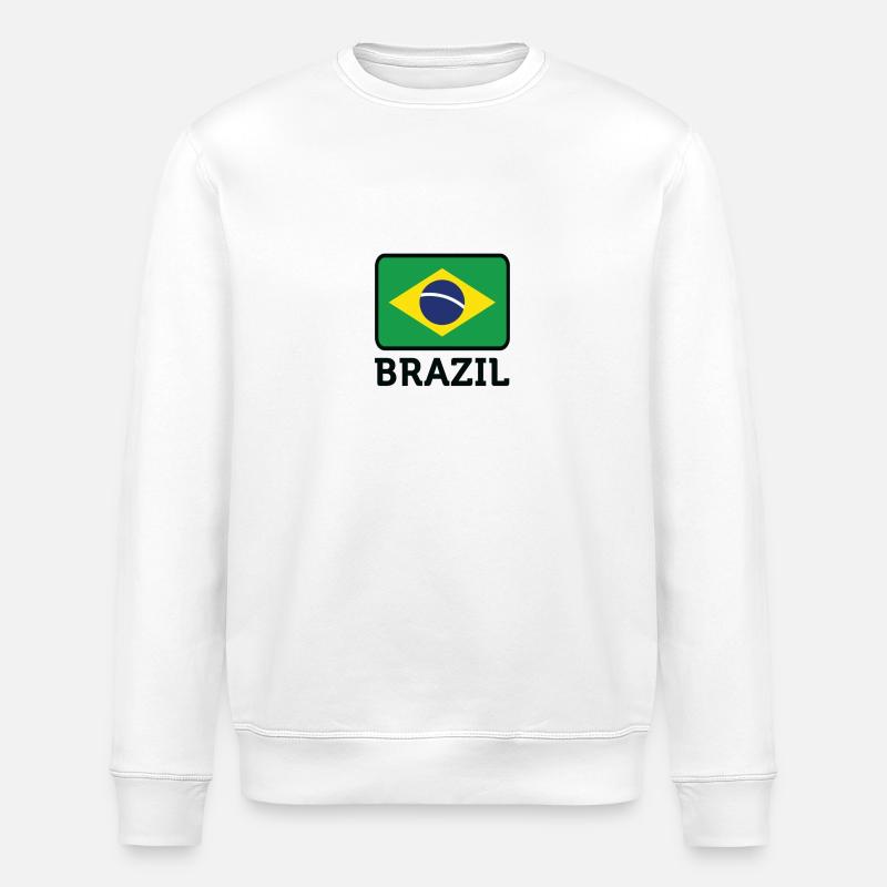 Drapeau national du Brésil - Sweat bio ROLLER Stanley/Stella Unisexe - blanc