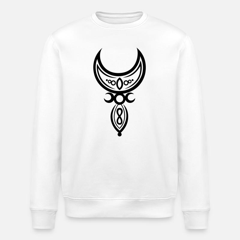 Halbmond mit kleiner Göttin, Pagan Art - Sweat bio ROLLER Stanley/Stella Unisexe - blanc