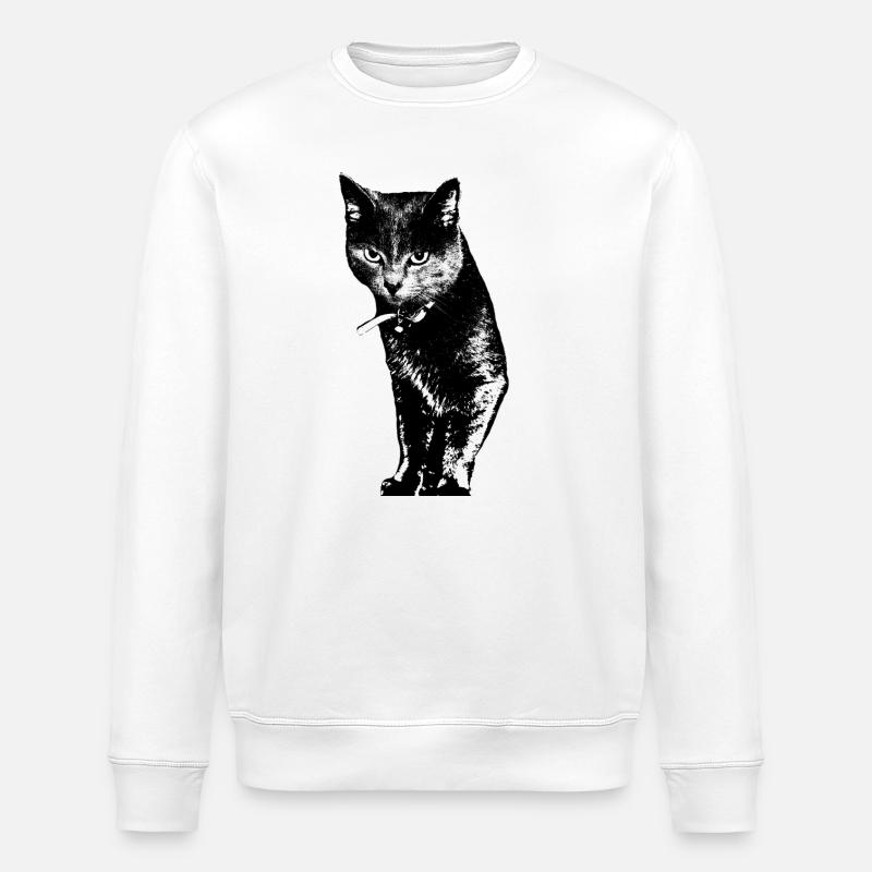 Cadeau de chemise chat chat - Sweat bio ROLLER Stanley/Stella Unisexe - blanc