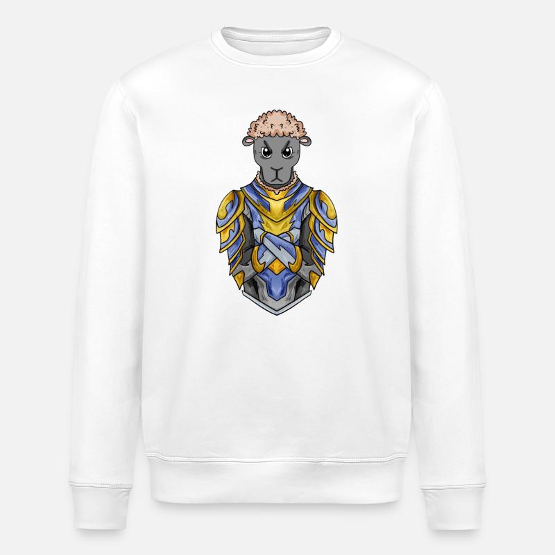 Knight Sheep Crusader - Stanley/Stella ROLLER Unisex Organic Sweatshirt - white