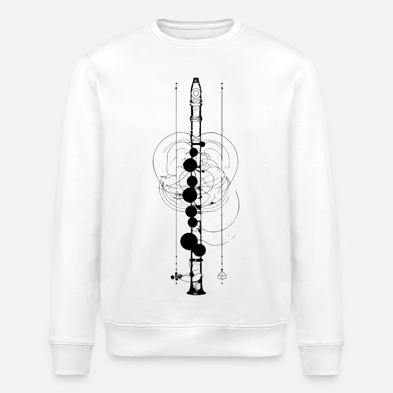 Flöte Skizze - Stanley/Stella Unisex Bio-Sweatshirt ROLLER - Weiß