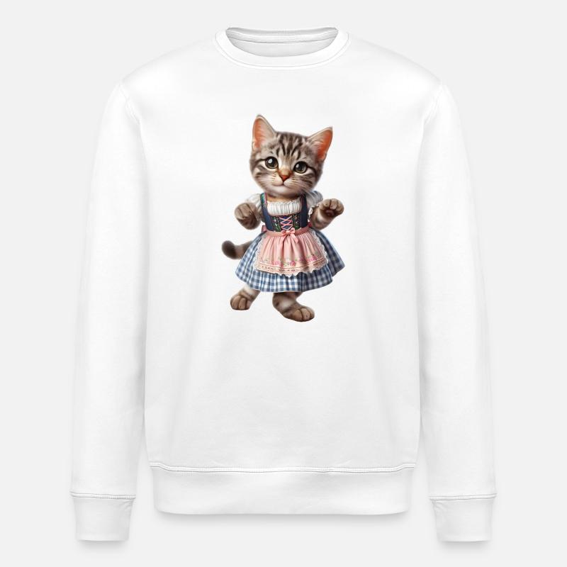 Chat traditionnel - Sweat bio ROLLER Stanley/Stella Unisexe - blanc