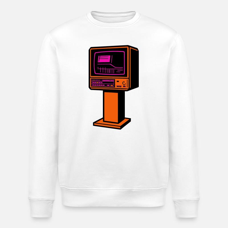 Retro-Future TV - Stanley/Stella Unisex Bio-Sweatshirt ROLLER - Weiß