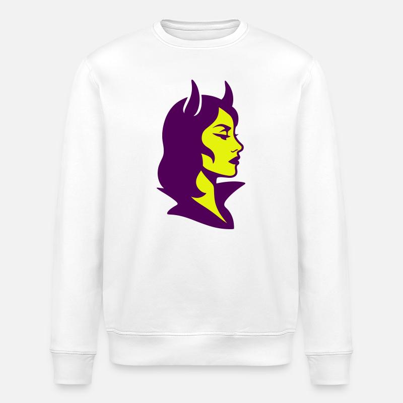 She Devil Pop Art - Stanley/Stella ROLLER Unisex Organic Sweatshirt - white
