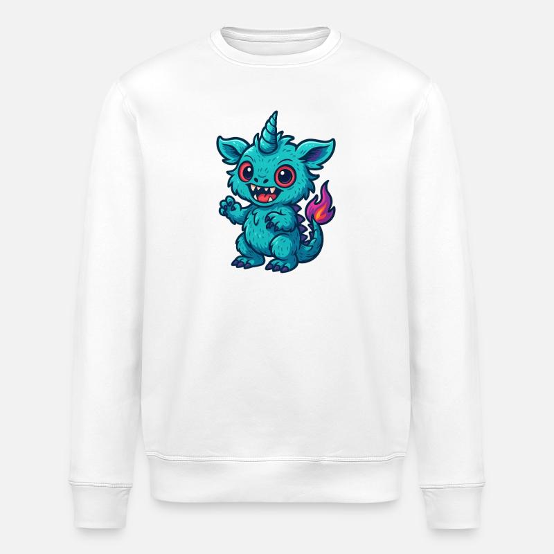 Buntfantasie Einhorn-Design - Stanley/Stella Unisex Bio-Sweatshirt ROLLER - Weiß