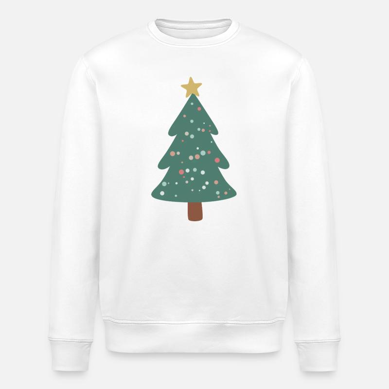 Waldgrüner Weihnachtsbaum mit Punkten - Stanley/Stella Unisex Bio-Sweatshirt ROLLER - Weiß