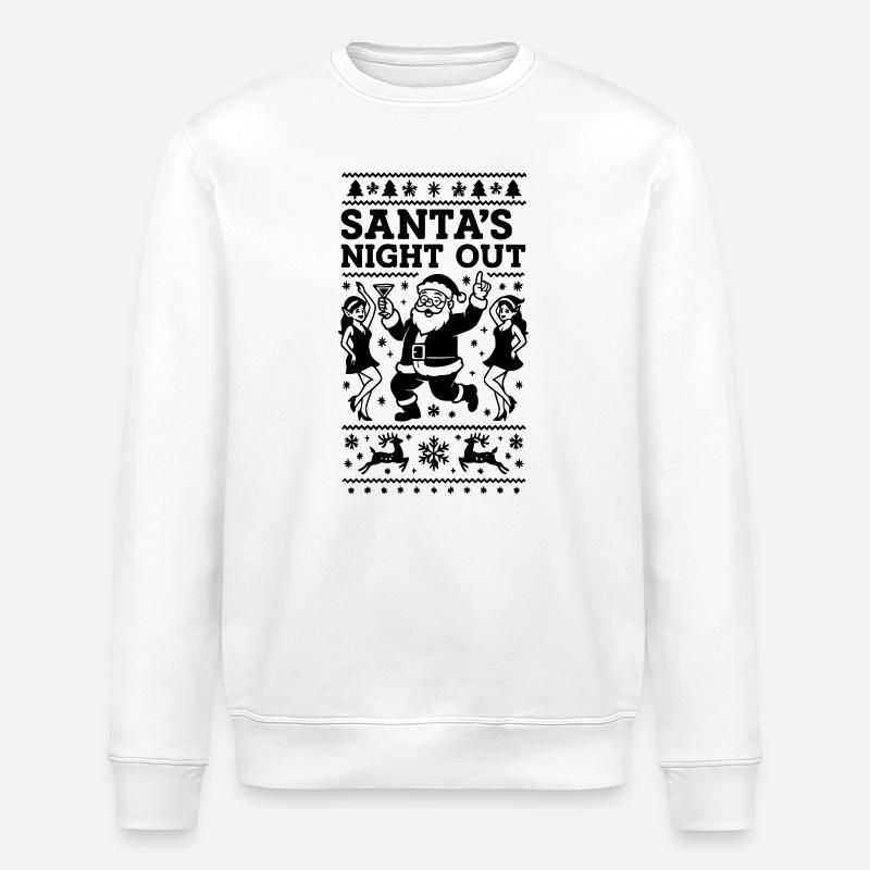 Weihnachtsmann Feier Party - Stanley/Stella Unisex Bio-Sweatshirt ROLLER - Weiß
