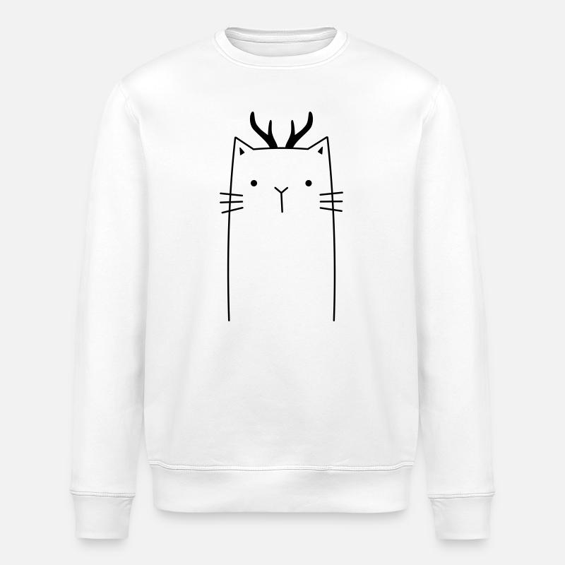 Weihnachts Katze - Stanley/Stella Unisex Bio-Sweatshirt ROLLER - Weiß