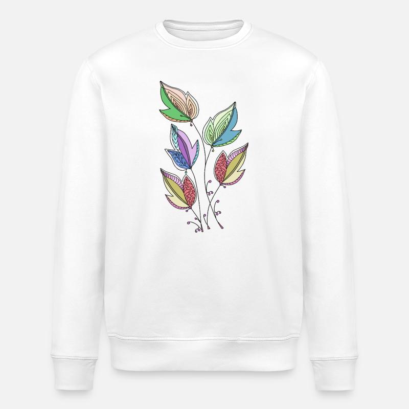 feuilles - Sweat bio ROLLER Stanley/Stella Unisexe - blanc