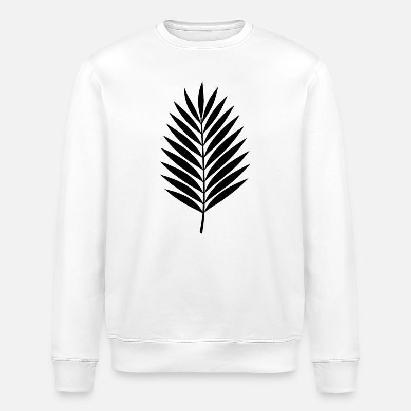 Palmblatt Silhouette Tropischer Minimalstil - Stanley/Stella Unisex Bio-Sweatshirt ROLLER - Weiß