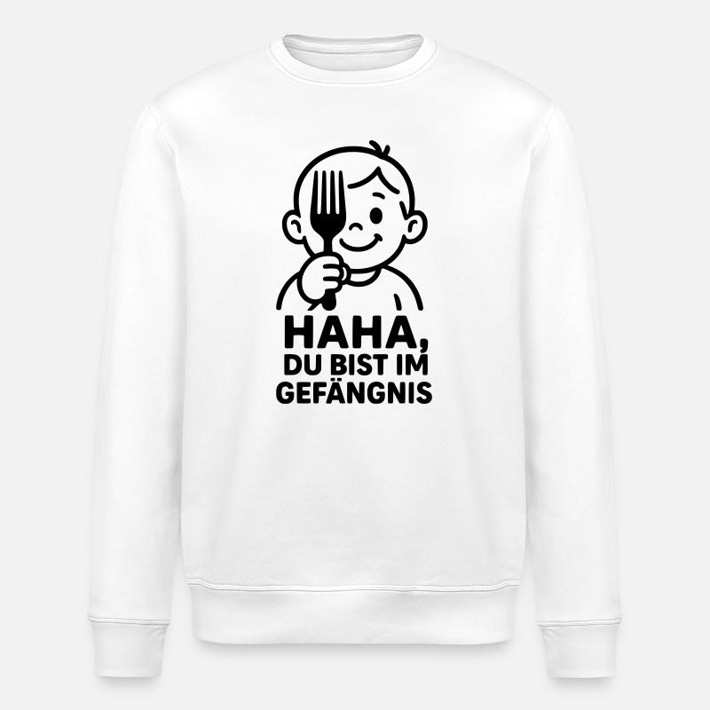 kinder humor gabel gefängnis - Stanley/Stella Unisex Bio-Sweatshirt ROLLER - Weiß