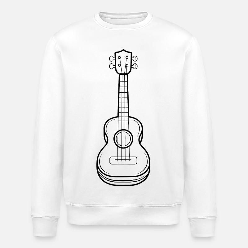 Ukulele Skizze - Stanley/Stella Unisex Bio-Sweatshirt ROLLER - Weiß