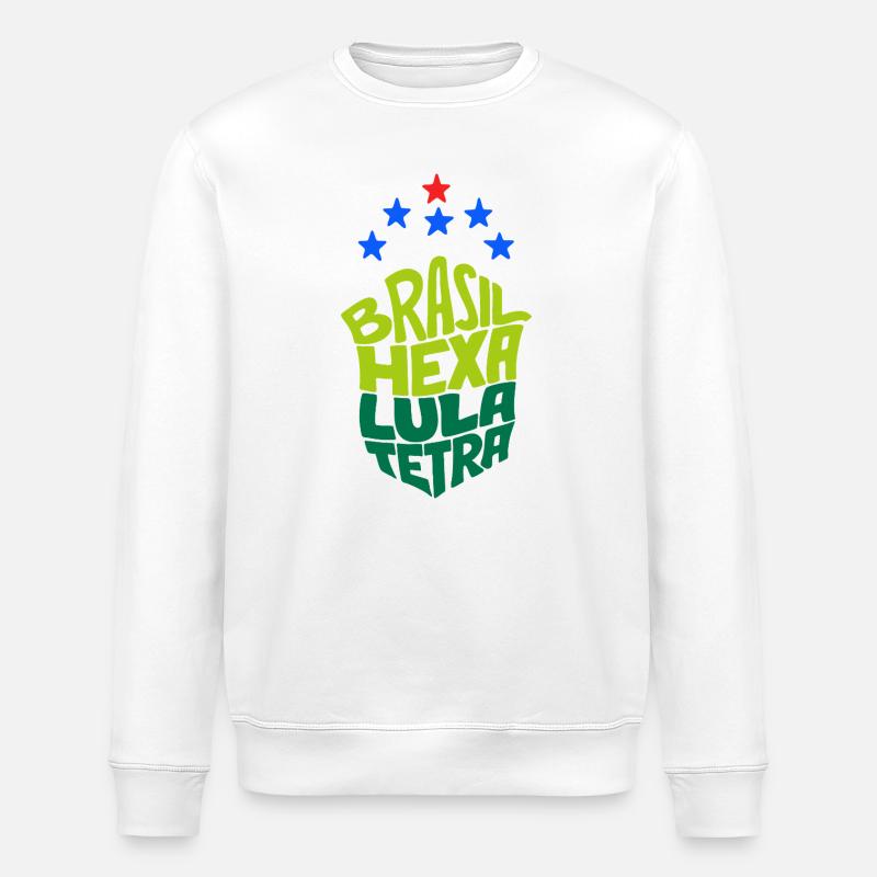 Brasil Hexa Lula Tetra - Stanley/Stella ROLLER Unisex Organic Sweatshirt - white