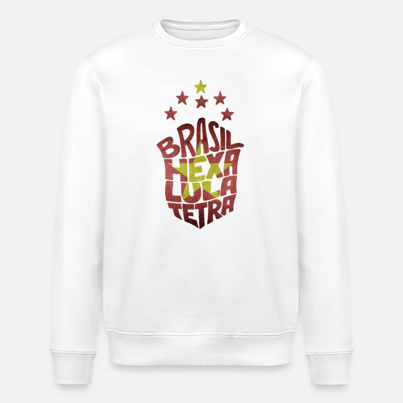 Brasil Hexa Lula Tetra - Stanley/Stella ROLLER Unisex Organic Sweatshirt - white