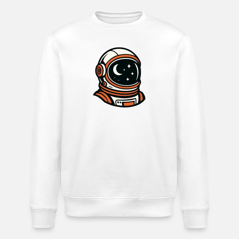 Astronaut am Nachthimmel - Stanley/Stella Unisex Bio-Sweatshirt ROLLER - Weiß