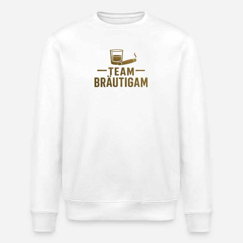 Bräutigam Team Gold Glanz - Stanley/Stella Unisex Bio-Sweatshirt ROLLER - Weiß