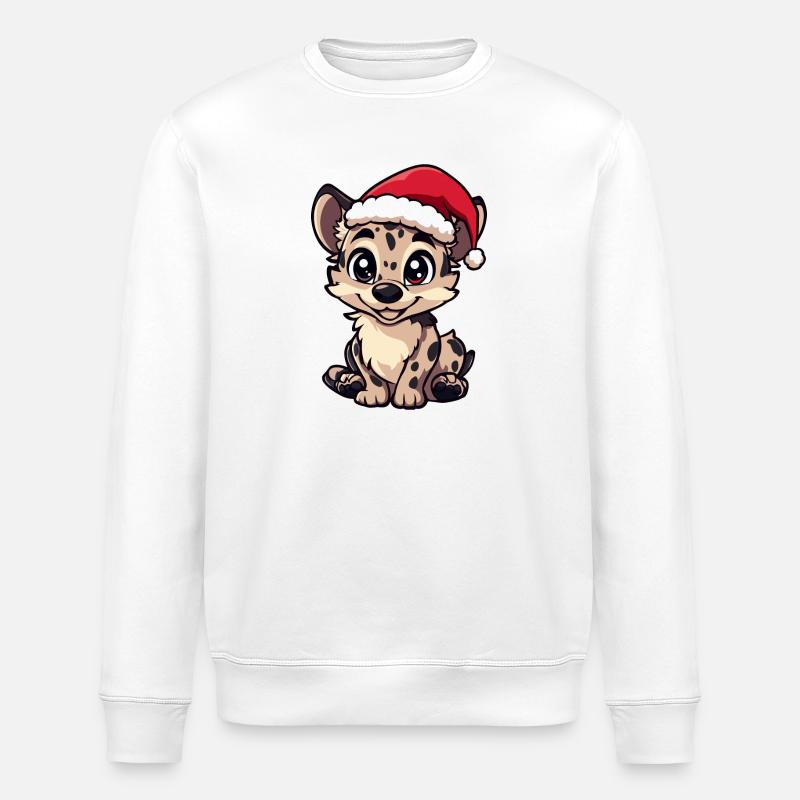 Hyäne Weihnachten - Stanley/Stella Unisex Bio-Sweatshirt ROLLER - Weiß